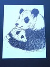 Panda Mom And Baby Large Print 8-1 2x11 Ready For Framing