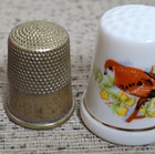  4  Vintage antique Thimbles Size In Photos Ornate Sewing Tool