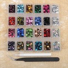 6800 pcs Mixed 5 Sizes Flatback Round Glass Hotfix Iron Rhinestone