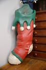 Vintage 1950 s Christmas Stocking Paper Mache Candy Container Santa Elf Display