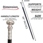 Vintage Antique Walking Cane Wooden Walking Stick Silver Brass Handle Knob Bl   