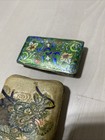 Vintage Japanese Or Chinese Trinket Box With Leather Case  maybe Antique  