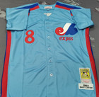 Vintage Gary Carter  8 Expos Throwback Light Blue Sewn Stitched Jersey 