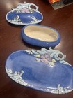 Vintage Art Nouveau Style Ceramic Vanity Set Hand Painted