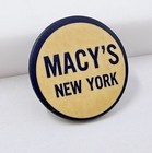 Vintage Macy s New York Pinback Button 1950s Phila Badge Co Advertising Sign Pin