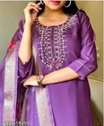 Women Self Design Kurti  Pant And Dupatta Set  wine  Ind  m884   Kurti For Women