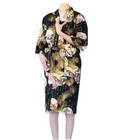 Nwot Kyoto Sen   i Cotton Yukata Kimono Robe Calligraphy   Princess Made In Japan