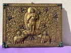 Antique Chinese-tibetan Gilt Repousse Padmapani Plaque  china-tibet 19 Century 