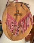 Vintage Yosemite National Park Souvenir Leather Suede Pouch  10 5  X 9  Wide