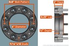 4pc Full Set 2  Skid Steer Wheel Spacers 9 16  Studs   For 8 Lug Bobcat Case Cat