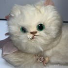 Vintage Lamar Toy Co  Real Fur Kitten With Pink Bow And Flowers