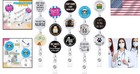 Humorous 15-piece Badge Reel Set - Portable Retractable Id Holders For Work
