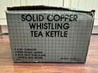 Vintage Nib Solid Copper Whistling Tea Kettle 2 Qt Blue Delft Porcelain Handle