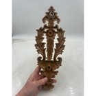 Vintage Ornate Gold Tone Metal Wall Candle Sconce Set Floral Acanthus Leaf