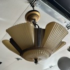 Antique Slip Shade Light Chandelier Art Deco