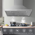 48 Inch Wall Mount Range Hood Vent Stainless Steel Kitchen 3 Speed Exhaust Fan
