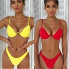 Bathing Bikini Padded Suit Push-up  Bandage Swimwear Women Swimsuit Bra Set