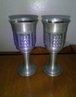 Vintage Konge Tinn Norway Pewter Cordial shot Goblets 2 Set Viking Scene H s  4 