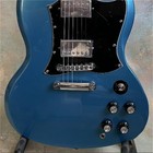 Us Shipping Custom Shop Sg Gloss Blue-silver Electric Guitar Chrome Hardware