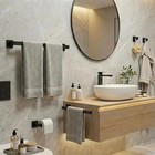 Matte Black 4-piece Complete Bathroom Accessory Set Towel Bar   Hardware Kit