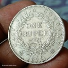  n8 b10-british East India Company 1840 Victoria Queen Silver Rupee Indian Head 