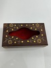Handmade Wooden Tissue Box Cover Floral Inlay Napkin Holder Decorative Home Offi