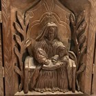 Antique Alter Bible Old Wood Victorian Hand Carved Rare Home Prayer Vintage Ooak