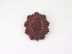 Vintage   Antique Victorian Czech Bohemian Garnet Brooch Pendant With Glass Back