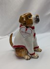 Blue Sky Clayworks Valentine White Sweater Boxer Dog Figurine  love  Heart New