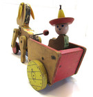 Old 1955 Bucky Burro Donkey 166 Vintage Fisher Price Wood Pull Toy