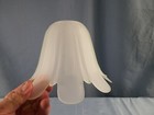 Brooke Crescent Clear Satin Glass Lamp Shade Ribbed Petal Pattern Flared Ends