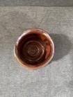 Vintage Studio Art Pottery Stoneware Brown Beige Planter Pot Signed Rn Crack