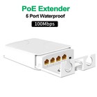 5 Port Gigabit Poe Passthrough Switch Outdoor Ethernet Extender Up To 100m 330ft
