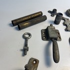 Vintage 1915 Hinges Mixed Antique Hardware Lot Latches Brackets Hooks