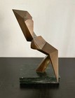 Seated Figure Patinated Bronze 7 Inches High