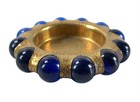1930 s Fisher Jewel Tray With Cobalt Blue Marbles