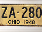 1948 Ohio Licence Plate No Res