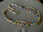 Colorful Southwestern Multi-stone Heishi Necklace Gold Fl 925 Beads   Clasp 28 