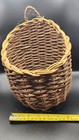 Vintage Hand-woven Willow Wall Basket 11 Inches Tall
