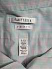 Van Heusen Men s Dress Shirt 18-18   34 35 Blue Plaid Wrinkle Free Regular Fit
