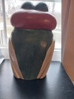 Vintage Large Wood Carved Frog Sculpture