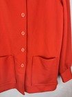 Vintage Pykettes Jacket Womens Medium Orange Button Up Mod Shirt Long Sleeve 70s