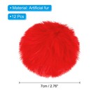 12pcs Faux Fur Pom Poms For Hats  Fluffy Soft Fur Poms Balls  Red