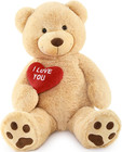 Big Teddy Bear Stuffed Animal  Soft And Cuddly Giant Teddy Bear Plush With Red H