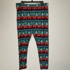 So Womens Holiday Christmas Green Leggings Soft Snowman Mittens Plus 1x New