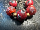 Antique Chinese Boshan Glass Bead Bracelet     Millefiori Flower Beads  Old Trade