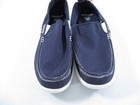 New Crocs Walu Mens Navy Blue Canvas Slip On Loafer Comfort Casual Shoes Size 9