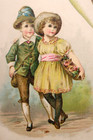 Antique Victorian Era Illustrated Woolson Spice Romantic Print Of Young Couple
