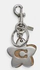 Coach Signature Double Wildflower Key Ring bag Charm C4316  58 Nwt