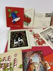 50   Vintage Christmas Used Greeting Card Lot   Ephemera Craft Scrapbook 1930-48